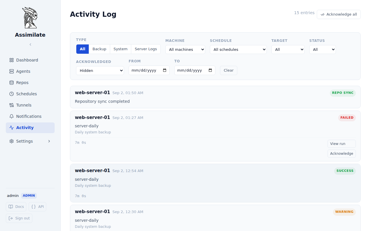 Activity Log